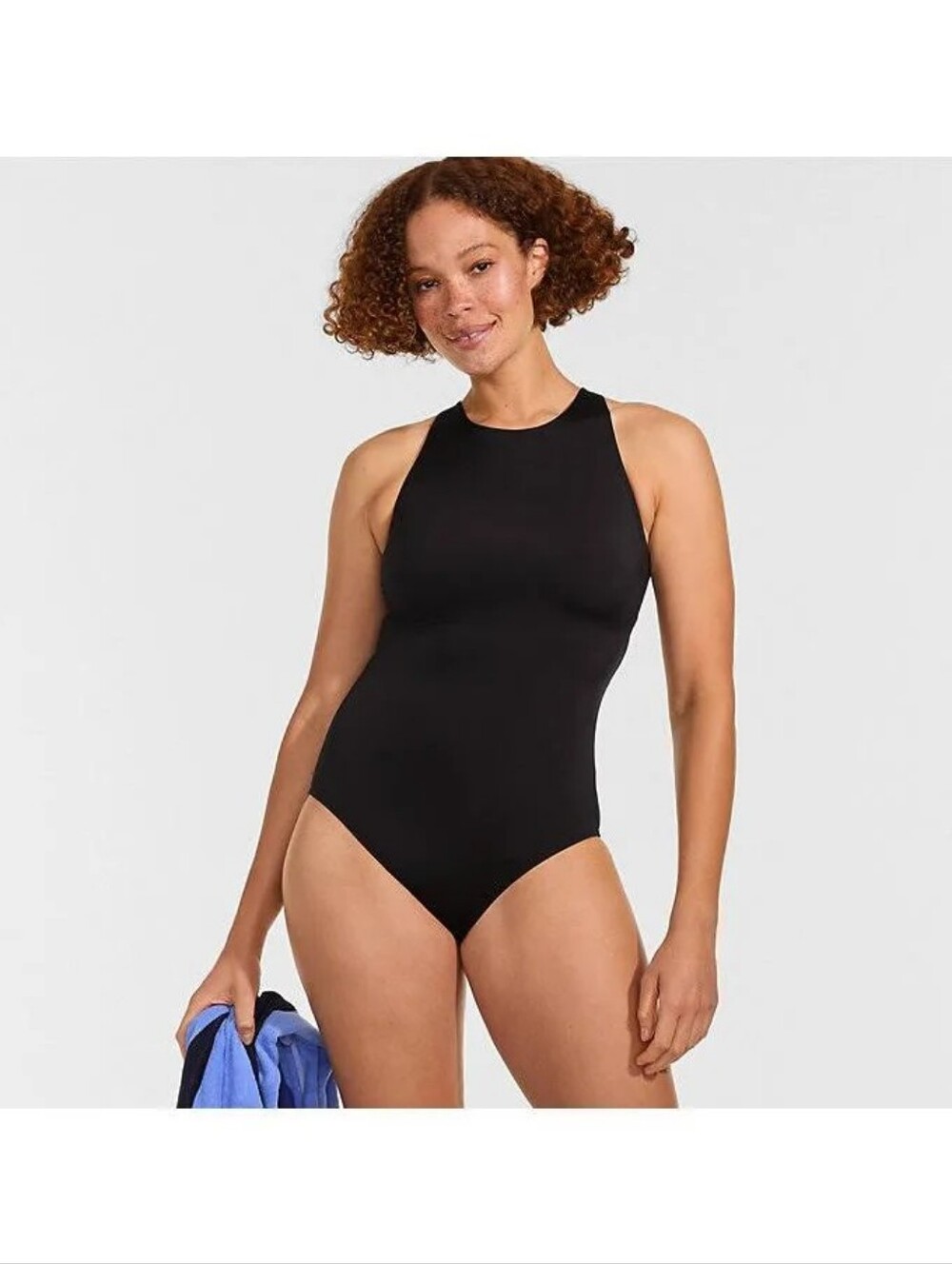 Lands End Portrait Back Tugless One Piece Swimsuit Modest 6 Long